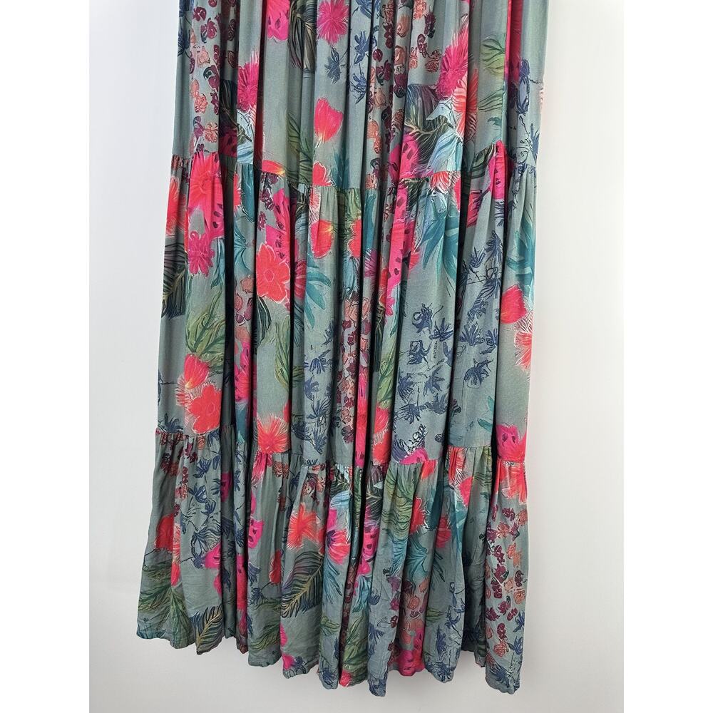 Natural Life Hanna Convertible Maxi Skirt Floral Tropical Smocked Size Medium - Picture 12 of 15